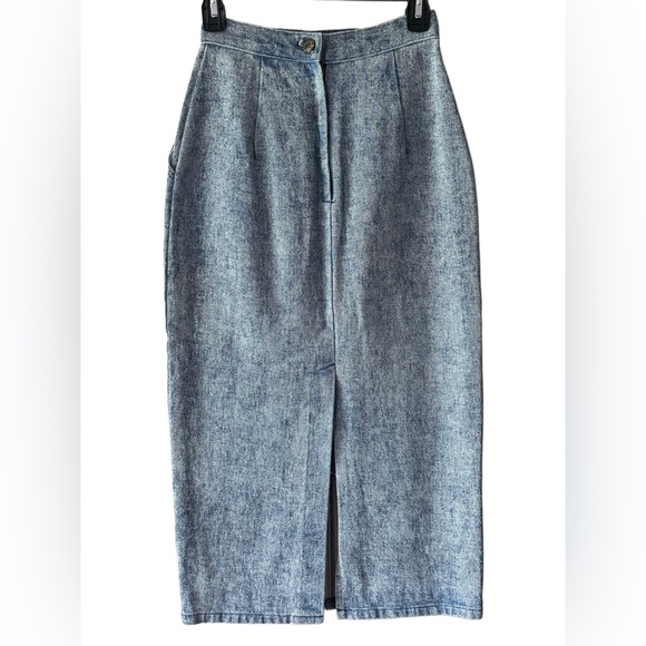 4/25$ Vintage 90s Konnie O Blue Midi Pencil Skirt for Casual Wear - Picture 2 of 9